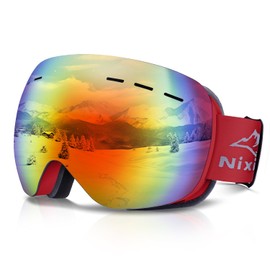 Rovolt Ski Goggles, Compatible with Glasses, 2024 New Appearance & 180° Wide View Baseball Lens Snow Goggles, Anti-Fog, Shockproof, Double Lens, Dustproof, Windproof, Snowproof, 100% UV Protection, UV