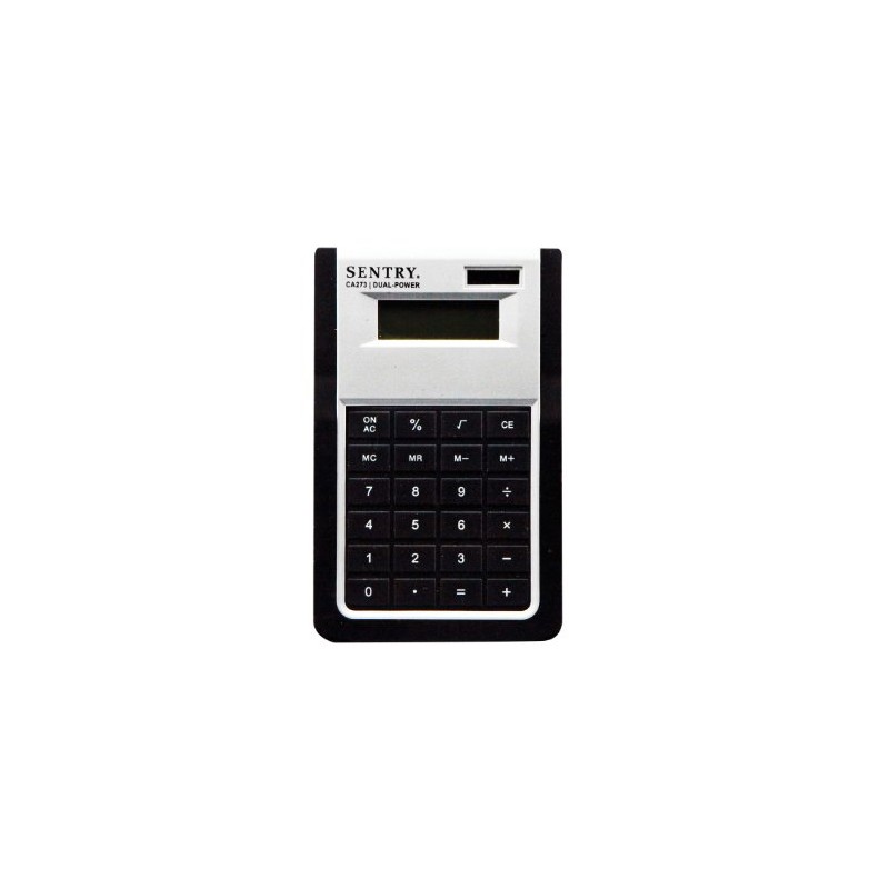 Sentry Slimline Calculator with Stand, Silver/Black (CA273)