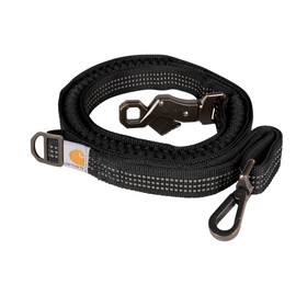 Carhartt Pet Durable Nylon Webbing Leashes for Dogs, Reflective Stitching for Visibility, Black (Shock Absorbing), Large