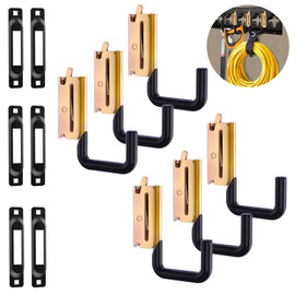 Hanwosi E Track Hooks 6 PCS and E-Track Tie Down Slots 6 PCS, E Track X Track Steel Hanger with Spring Fitting, Heavy Duty E Track Accessories for Enclosed Trailer, Cargo Van, Warehouse, Workshop