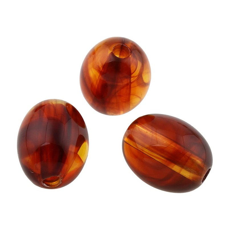 Amber Beads, Artificial Resin, Fire Amber, 13 x 11 mm,