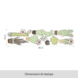 Kina UVCD0043 Wall Sticker Succulent Flowers Cactus Wall Decoration Living Room Kitchen Bedroom Entrance