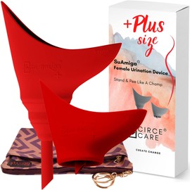 CIRCE CARE 2nd Gen SuAmiga Collapsible Female Urination Device Upgraded (Firm Top for Better Seal); Large Women Pee Funnel with Waterproof Bag; Portable Female Urinal to Pee Standing Up (Plus Size)