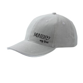 huuraa Munich My Love Unisex Cap Munich Gift Idea, Dark grey/white, Unit size