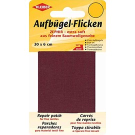 Kleiber Extra Soft Fine Cotton Iron On Repair Tape, 30cm x 6 cm, Dark Red