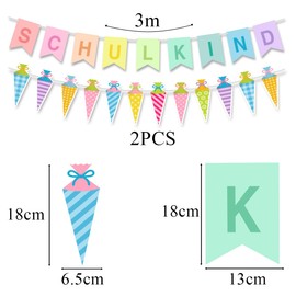 HUKUMA School Decoration, School Child Garland Banner Colourful, First Day of School Decoration Banner Girls Boys School Decoration Banner, Sugar Bag Garland Decoration, Sugar Decoration First Day of