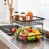 HOSY 2 Tier Steel Basket, Standing Storage Rack Ideas for