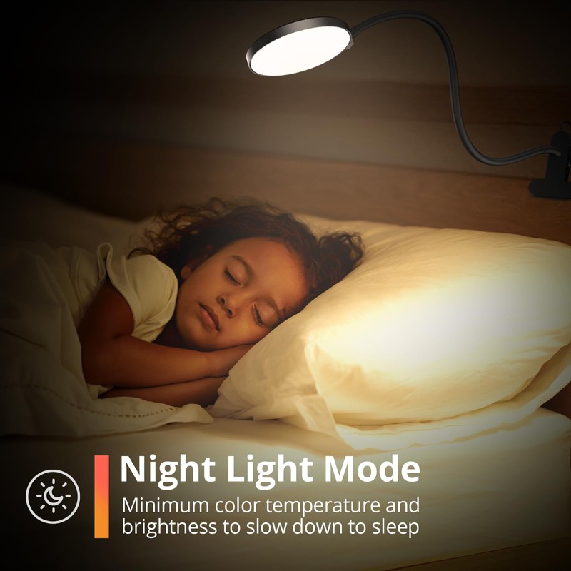 iFalarila Reading Light with Remote, LED Desk Lamp Clip on
