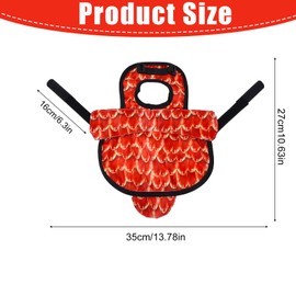 Chicken Saddles for Hens, Chicken Apron Back Protector Hen Mating Saddle Back Cover with Adjustable Shoulder Straps for Hens Pecking & Mating Protection (Red)