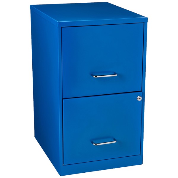 Space Solutions 18" 2 Drawer Metal File Cabinet Classic Blue