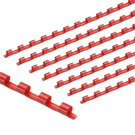 PATIKIL 6mm (1/4") Plastic Binding Combs, 200 Pcs 21 Rings Comb Binding Spines 20 Sheet Capacity Letter Size for Binding Paper Sheets Notebook Calendar Picture Album, Red