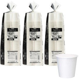 Sunup C60100A Small Paper Cups, 2 oz, 60 ml, 3 Packs of 100, 300 Pieces, Min. 2oz Cup, Gargle, Tasting, Small Dividing, White Plain, Disposable