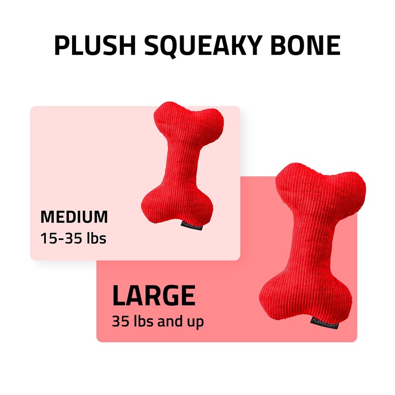 PLAYOLOGY Plush - Squeaky Bone - Large - Engaging All-Natural