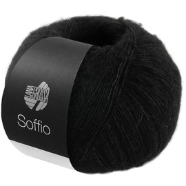 LANA GROSSA Soffio Fluffy Lace Yarn Made of Merino and Cotton with 10% Cashmere, Hand Knitting Yarn Made of 60% Virgin Wool (Merino Superfine), 30% Cotton (Organic), 25 g Wool for Knitting, 212 m Yarn