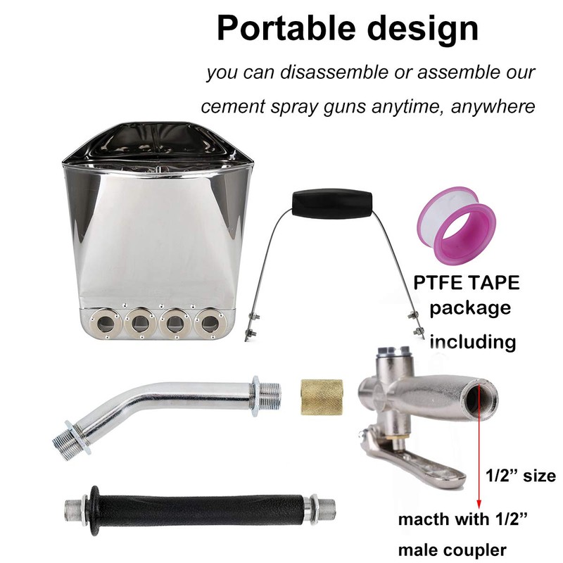 Ouya 4 Jet Plaster and Stucco Sprayer Pneumatic Cement Mortar