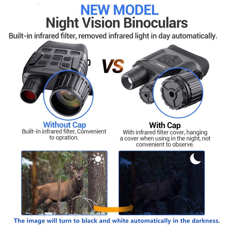 BNISE Night Vision Binoculars Goggles, Digital Infrared Binoculars with Night