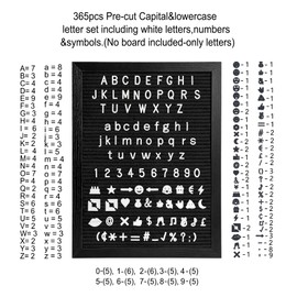 G GAMIT Felt Letter Board Letters Set - Pre-Cut 365pcs 0.75" Both Capital and Lowercase Letters Only (No Board Included)