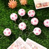 Charnoel 30 Pack Soccer Keychain Pink White Soccer Rugby Stress