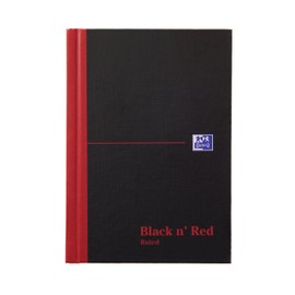 Oxford Black N' Red A6 Casebound Hardback Notebook - Black