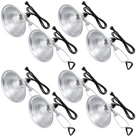 Macarrie 8 Pack Clamp Lamp Light with Aluminum Reflector, 6ft SPT-2 18awg Cord and Adjustable Stand Fixture, up to 150 Watt, E26 Socket, No Bulb(8.5 Inch)
