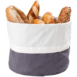 Rosenstein & Söhne Bread bin: XL bread basket made of 100% cotton, lockable cord, washable, diameter 25 cm (bread storage box, bread bag, souvenir)