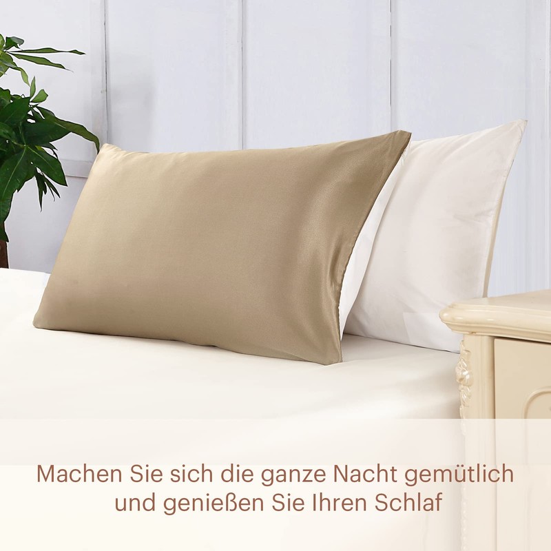 LILYSILK 19 Momme Silk Pillowcase Mulberry Silk Plain Cotton with