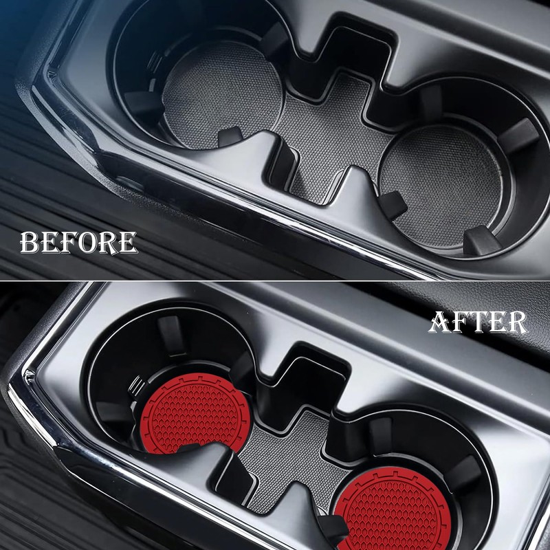 MEAJOO 4PCS Car Cup Holder Coaster, Non-Slip Cup Holders Embedded