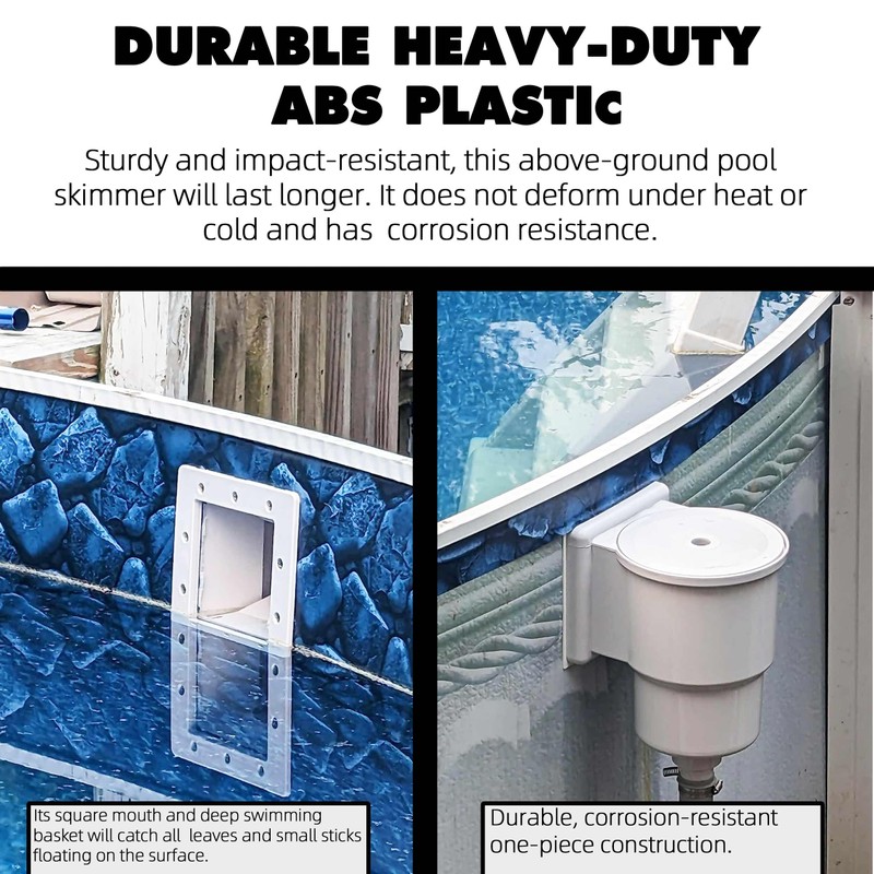 TonGass (Complete Set Universal Fit Above Ground Pool Skimmers (White)