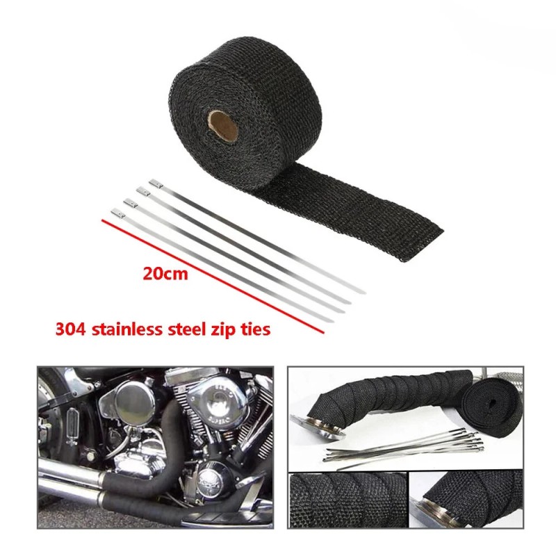 Unbranded Motorcycle Exhaust Thermal Tape Header Pipe Heat Wrap Thermal