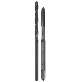 sourcing map Tap and Drill Bit Set, 1pcs M3 x 0.5 Metric Straight Flute Thread Screw Taps & 1pcs 2.5mm Twist Drill Bits, Black Oxide HSS-6542 Tapping Threading Tool Kit