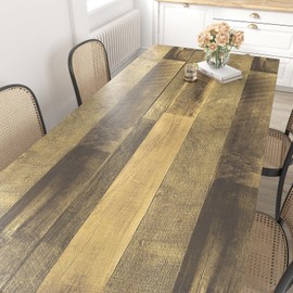 Wallercity Rustic Brown Wood Grain Contact Paper for Countertops Peel and Stick Butcher Block Contact Paper for Kitchen Self Adhesive Wood Counter Top Wallpaper Vinyl Wrap for Cabinets 17.5''x78.7''