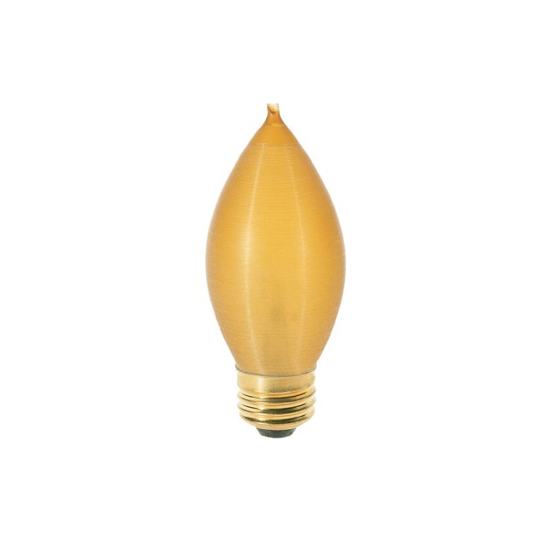 Satco S3416 120V Medium Base 40-Watt C11 Light Bulb, Amber