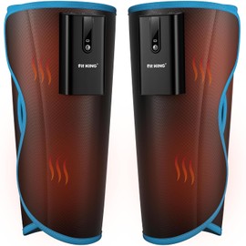 FIT KING Cordless Leg Massager with Heat and Air Compression Therapy | Rechargeable Calf Compression Massager for Circulation, Pain Edema RLS Relief, 3 Heat Levels, Mom Dad Gift, Portable, FSA-HSA