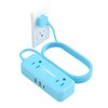 Blue Small Extension Cord 4 AC Outlets 3 USB Ports