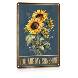 ALREAR You Are My Sunshine Wall Decor Sunflower Metal Sign Vintage Tin Sign Sunflower Bathroom Wall Decor Home Kitchen Decorations 12x8 Inch