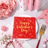 JarThenaAMCS 50Pcs Happy Valentine's Day Cocktail Napkin Red Gold Heart