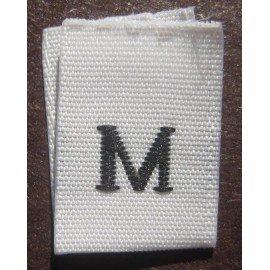 Sean Label 50 PCS WHITE WOVEN CLOTHING LABELS SIZE TAGS - MEDIUM - M