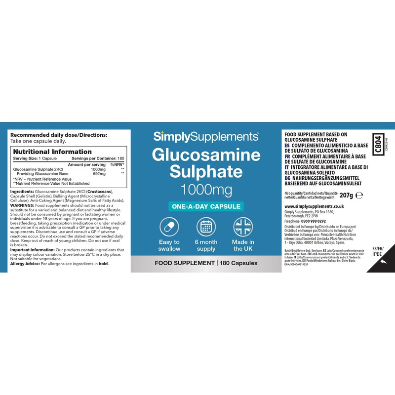Glucosamine Sulphate 2KCl 1000mg | Designed for Active Lifestyles &