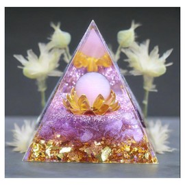 Pyramiden Rosenquarz Stein,Kristalle Steine Amethyst,Rosenquarz Orgonit Pyramide,Reiki Kristall Pyramide,Kristall Stein Pyramiden Positive,Esoterik Geschenke für Heimdekoration Meditation
