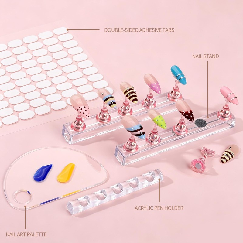 20 Pcs Nail Art Brushes and 40 Pcs Nail Stickers,