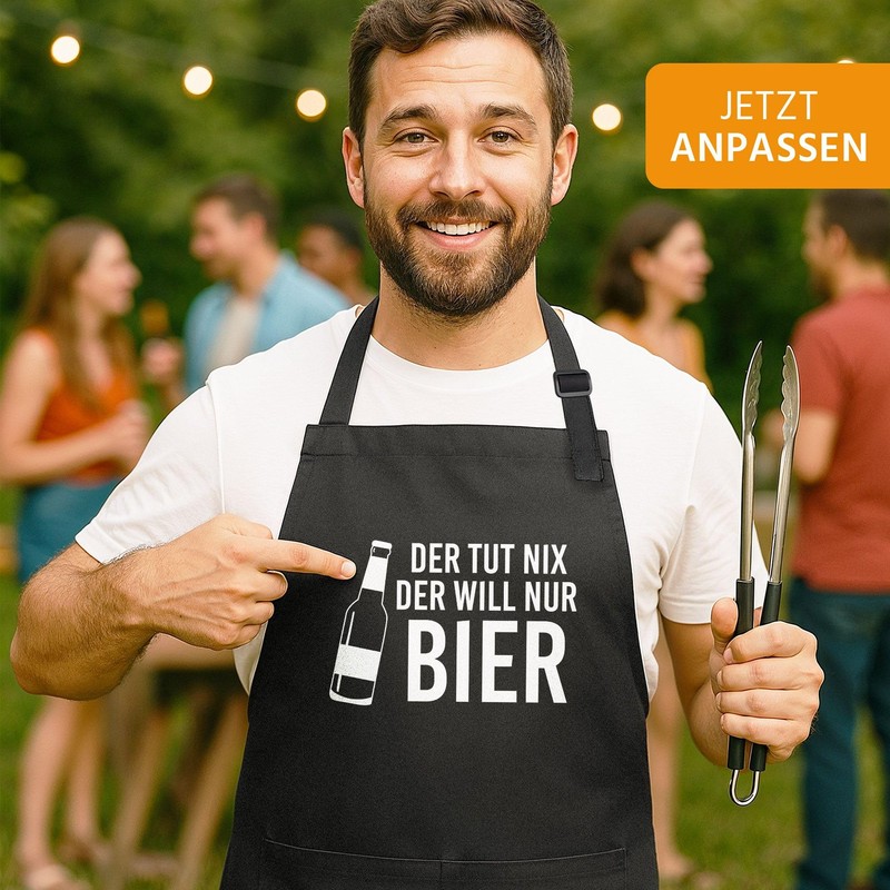 MoonWorks BBQ Apron for Men with Saying "Der tut nix,
