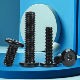 VGBUY M8-1.25 x 45 mm 17pcs Flat Head Hex Socket Cap Screws Metric M8 Bolts, 304 Stainless Steel 18-8, Black Zinc Plated, Full Thread, with Hex Spanner