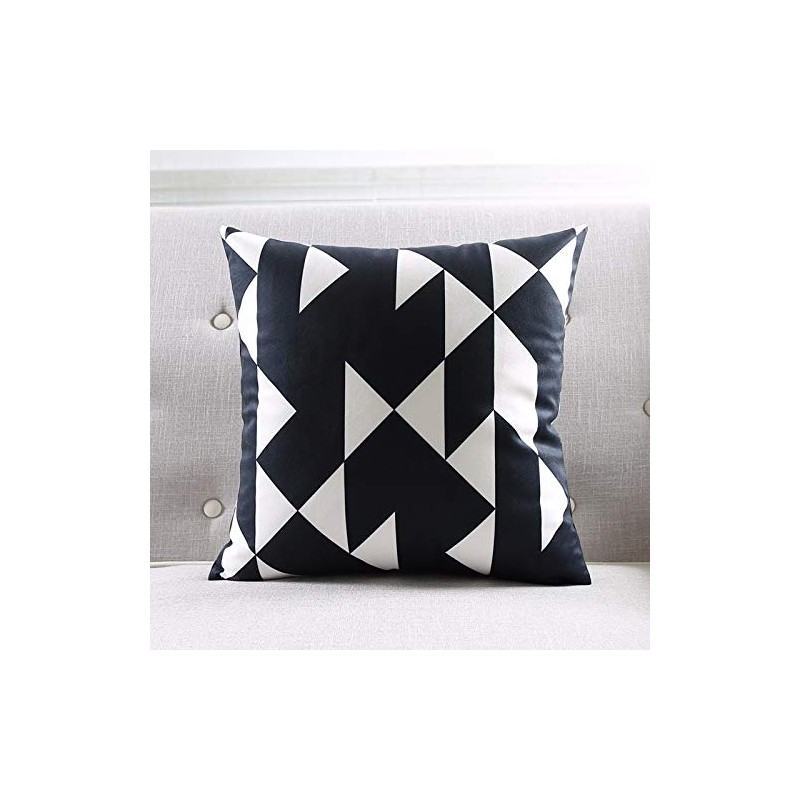 Modern Homes Black and White Throw Pillow Covers 16x16 inches;