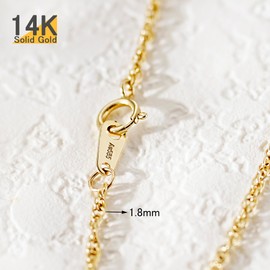 Luxmad 14K Gold Chain Necklace Dainty 1.8mm Thin Rope Link Chain Necklace for Women Men Hypoallergenic Non-Tarnish 16-24 Inch (16 inch)