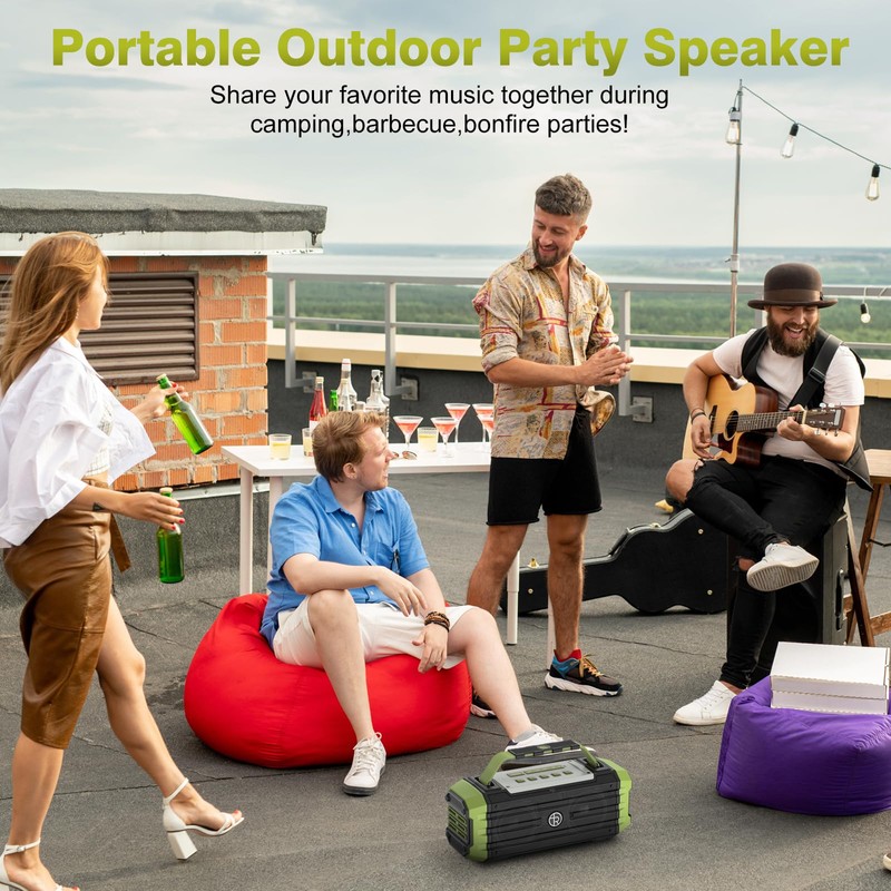 Portable Bluetooth Speaker 120W Peak 80W Wireless Speakers, TWS Pairing,