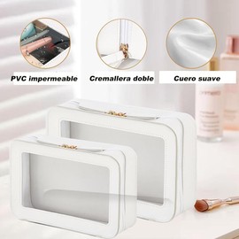 Mythya Cosmetiqueras, Cosmetiqueras Transparente y Impermeable para Maquillaje, Organizador de Maquillaje Portátil, Apto para Llevar en el Equipaje de Mano
