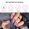 DUKASOU 28pcs Semi Cured Gel Nail Strips, Gel Nail Stickers