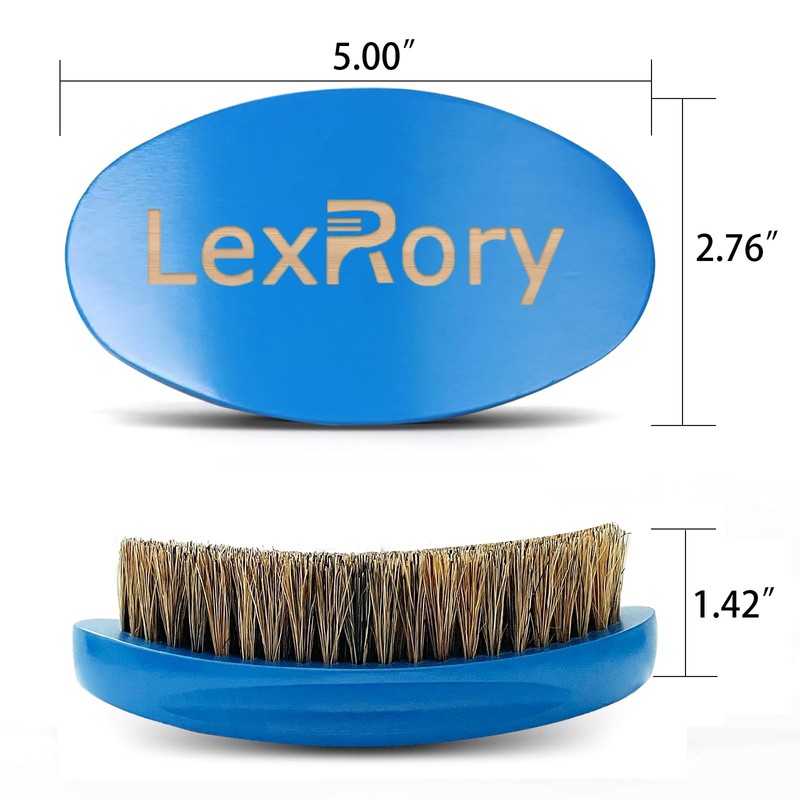 Soft Wave Brush for Men 360 - LexRory Curved Boar