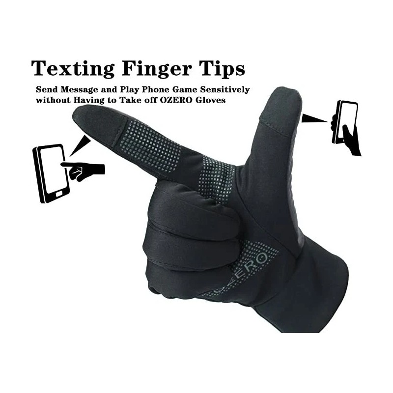 OZERO Winter Thermal Gloves Men Women Touch Screen Water Resistant