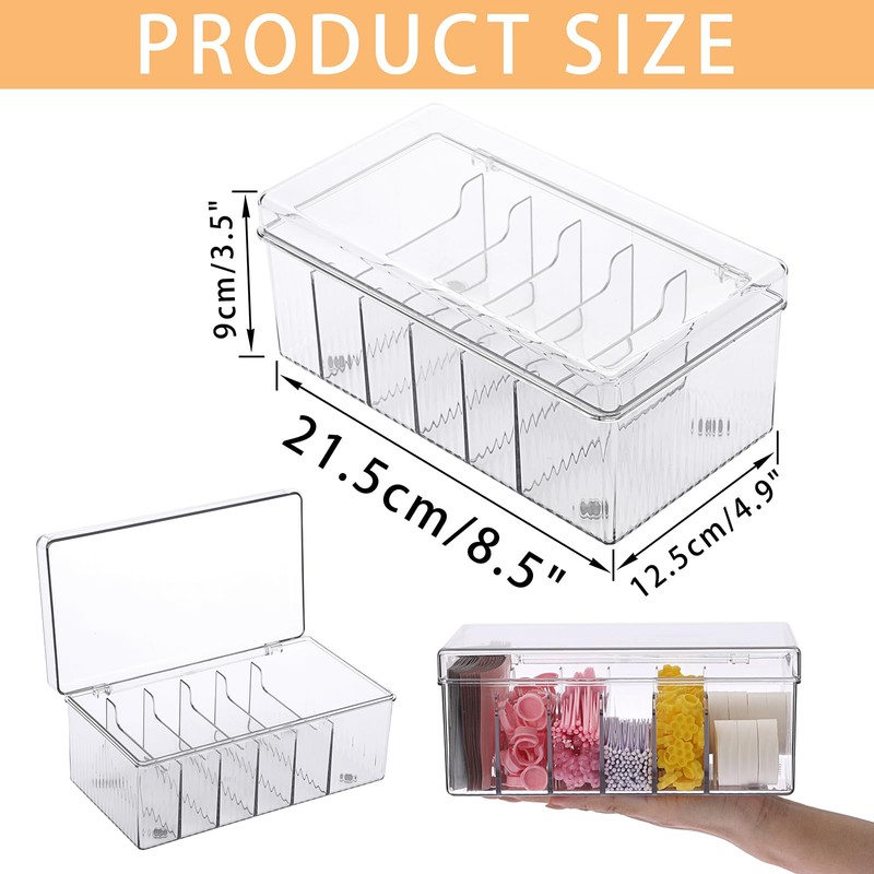 SUMTree Plastic Lash Extension Organiser Box with 6 Compartments